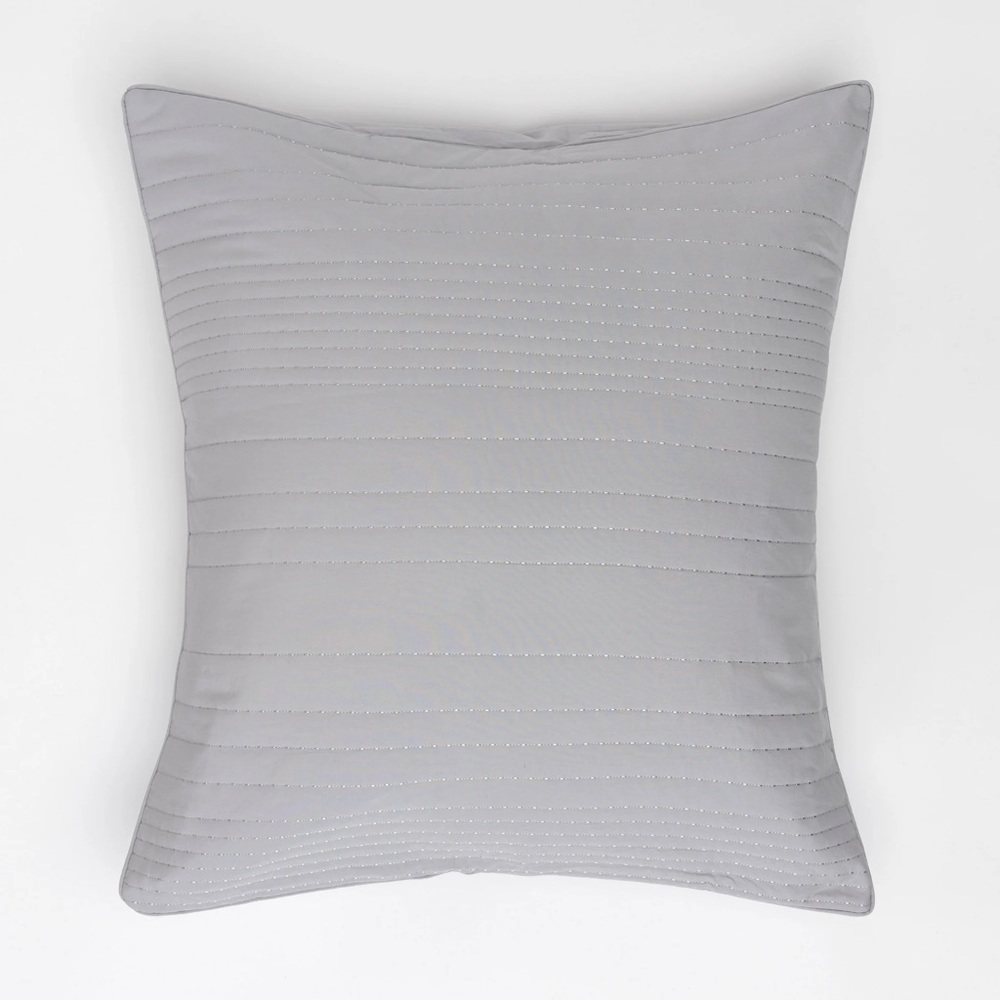 NWT Grey 100% Cotton Large Indian Stripe Euro Sham.